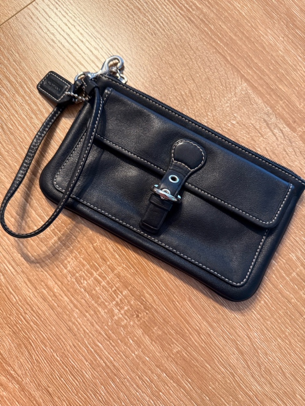 Coach Black Leather Wristlet Wallet
